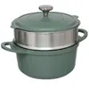 Image de - Cocotte Avec Panier Vapeur "Kirk" 24cm Vert Olive