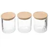 Image de - Lot de 3 Bocaux en Verre "Hermet" 350ml Transparent & Naturel