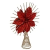 Image de Créateur d'intérieur - Cimier de Sapin Pailleté "Poinsettia" 25cm Rouge & Champagne