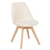 Image de Chaise bouclette pieds bois Baya blanc