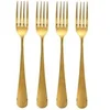 Image de - Lot de 4 Fourchettes en Inox "Gold" 20cm Or