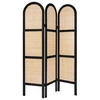 Image de Paravent cannage et bois 3 panneaux Sana noir