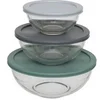 Image de - Lot de 3 Boîtes de Conservation Rondes en Verre Borosilicate et Plastique - Transparent