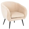 Image de Fauteuil velours beige Solaro