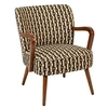 Image de - Fauteuil avec tissu jacquard CHIARA - Noir et beige - Chiara