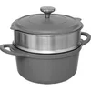 Image de - Cocotte Avec Panier Vapeur "Kirk" 24cm Gris