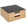 Image de - Porte-Capsules 2 Tiroirs "Black Bambou" 30cm Naturel