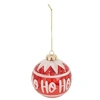 Image de Créateur d'intérieur - Boule de Noël en Verre "Ho Ho Ho" 9cm Rouge & Blanc