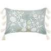 Image de Créateur d'intérieur - Coussin Déco Brodé "Wild Romance" 38x58cm Vert Céladon