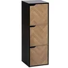 Image de Etagère 3 cases avec portes Chevrons noir