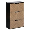 Image de Etagère 6 cases avec portes Chevrons noir