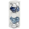 Image de Créateur d'intérieur - Lot de 15 Boules de Noël "Quiet Times" 5cm Bleu & Argent