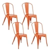 Image de - Lot de 4 chaises en métal NIKO - Orange - Niko