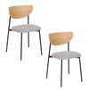 Image de - Lot de 2 chaises avec pieds en métal JAISA - Gris - Jaisa