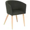 Image de Fauteuil repas tissu vert cèdre Marlo