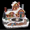 Image de Village de noël animé et lumineux fontaine du père Noël