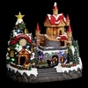 Image de Château Père-Noël avec sapin lumineux + train animé