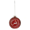 Image de Fééric Lights and Christmas - Boule de Noël en Verre "Renne Couronne" 8cm Rouge