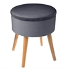 Image de Tabouret / Coffre en velours gris gamme TESS