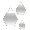 Image de Créateur d'intérieur - Lot de 3 Miroirs Métal "Hexagone" 29cm Or