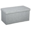 Image de Pouf pliable double Tomaz - Gris clair - L 75,7 x P 37,5 x H 38 cm