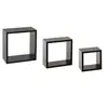 Image de - 3 Etagères murales design cube Fixy - Noir - Fixy