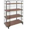 Image de Etagère de rangement 4 niveaux en métal et bois H 97.5 cm