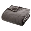 Image de - Grand plaid en Flanelle uni - 180x130 cm - Gris foncé - OLLIS