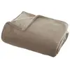 Image de - Grand plaid en Flanelle uni - 180x130 cm - Beige Lin - OLLIS