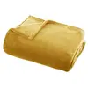 Image de - Grand plaid en Flanelle uni - 180x130 cm - Jaune Ocre - OLLIS