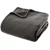 Image de - Grand Plaid en flanelle uni - 230x180 - Gris foncé