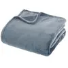 Image de - Grand Plaid en flanelle uni - 230x180 - Bleu Orage - OLLIS