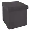 Image de Pouf pliant en velours gris foncé Tess