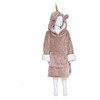 Image de Sweat plaid à capuche licorne rose enfant