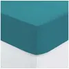 Image de - Drap housse 2 personnes - 100% Coton - 140 x 190 cm - Bleu canard