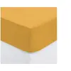 Image de - Drap Housse bonnet 30 cm 100% Coton Esther 160x200 cm - Jaune Ocre - CARINA