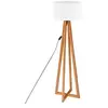 Image de Lampadaire bois et blanc Molu H140