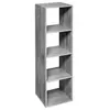 Image de Meuble Etagère colonne 4 cases de rangement effet chêne gris H 134 cm