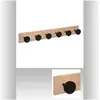 Image de Patere en bois 6 tetes - Noir