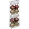 Image de Fééric Lights and Christmas - Lot de 12 Boules de Noël Héritage 4cm Rouge & Blanc