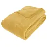Image de Plaid grand modèle microfibre 180x230 cm ocre
