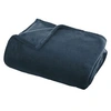 Image de - Grand plaid en flanelle uni - 180x130 cm - Bleu foncé