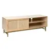 Image de - Meuble TV 1 porte en bois et cannage RAYO - Beige - Rayo