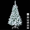 Image de Sapin de Noël 210 cm vert floqué blanc