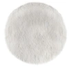 Image de Tapis rond 90 cm fausse fourrure blanche