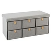 Image de Grand pouf pliable 6 tiroirs gris