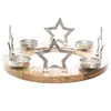 Image de Féérie Lights & Christmas - Photophore de Noël design bois rond Terre Sauvage - Argent - Marc en terre sauvage