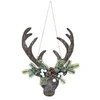 Image de Féérie Lights & Christmas - Décoration de Noël à suspendre Tête de renne - Hauteur 35 cm - Marron et vert