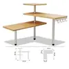 Image de Etagère d'angle 3 niveaux bambou et inox