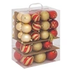 Image de Créateur d'intérieur - Lot de 60 Boules de Noël "Rena" 8cm Rouge & Doré